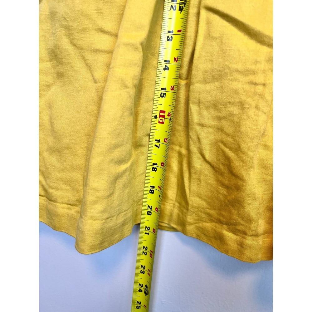 Banana Republic Yellow Linen Cotton Pleated A-Line Mini Skirt Size 6 - Picture 6 of 10